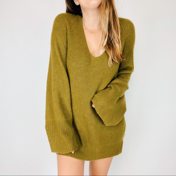 Free People Sweaters Bell Sleeve Oversized Sweater Dress Poshmark